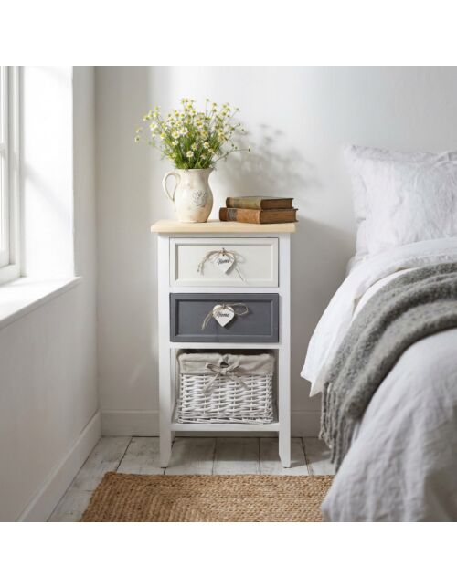 Cassettiera con 3 elementi contenitori ANDRES grigio/bianco