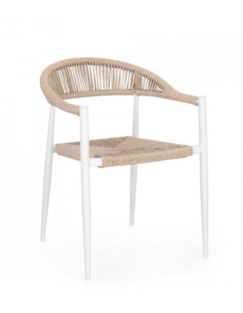 BIZZOTTO Poltrona da giardino JANDIA bianca/beige - impilabile