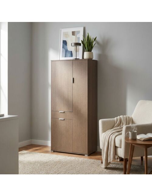 ARMADIO CON 3 ANTE E 1 CASSETTO ROVERE GRIGIO