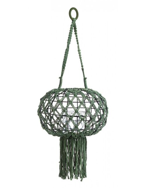 BIZZOTTO Lanterna sospesa MACRAME – verde H70