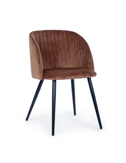 BIZZOTTO QUEEN sedia imbottita Velvet Ruggine