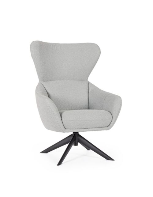 BIZZOTTO poltrona girevole HAILEY grigio con braccioli