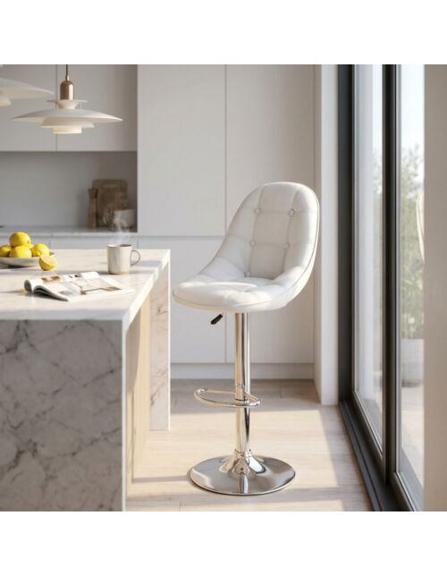 Sgabello da bar FLYNN in colore bianco HF807282-BIAN
