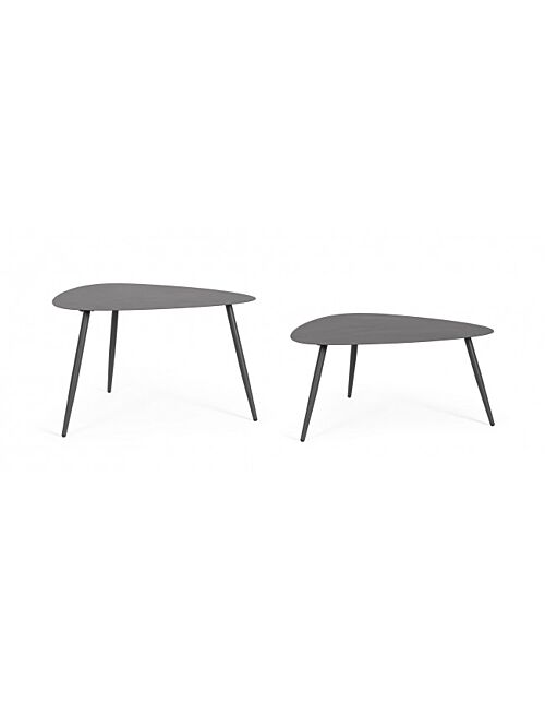 BIZZOTTO Set 2 tavolini YVONNE SAGOM antracite – metallo