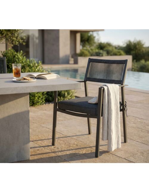 Sedia da giardino MARACAY con cuscino – antracite