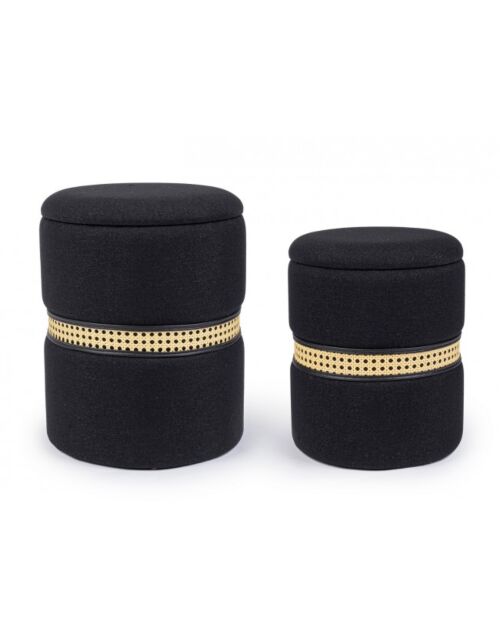 BIZZOTTO SET2 POUF CONTENITORE KARINA NERO