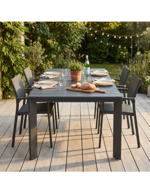 Tavolo da giardino allungabile BROOKLYN 200/250×100 – antracite – Mobalia
