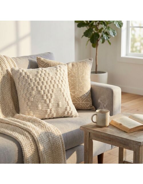 Cuscino decorativo MARCEL 45 × 45 bianco