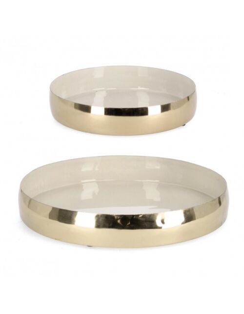 BIZZOTTO SET2 VASSOIO DECORATIVO VELMA TO ORO BEI