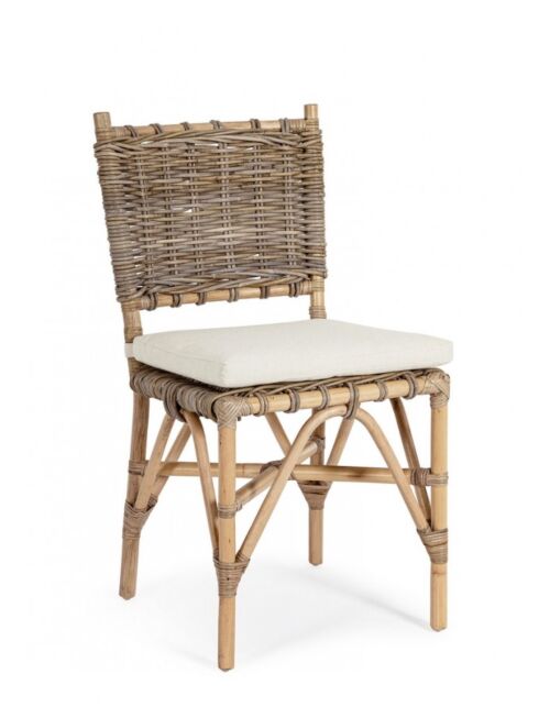 BIZZOTTO Sedia da giardino TARIFA con cuscino - rattan naturale