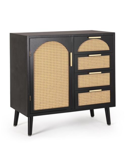 BIZZOTTO credenza con 1 anta e 4 cassetti JOSINE nero