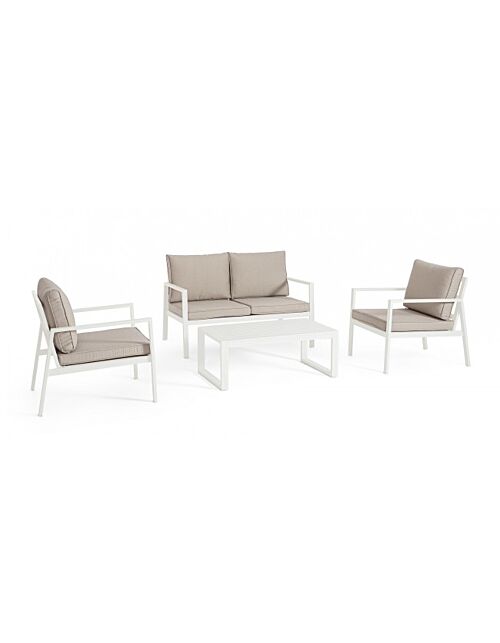 BIZZOTTO Set salotto da giardino SET4 HILDE bianco LD30 con cuscini