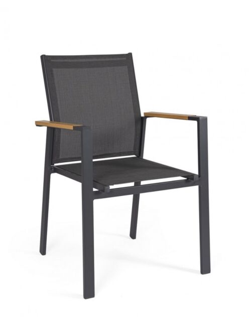 BIZZOTTO Sedia da giardino con braccioli HETA antracite LH32
