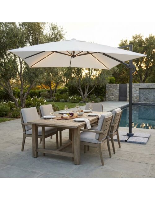 OMBRELLONE CON LED 3 X 4 PITAGORA ANTRACITE TELO GRIGIO