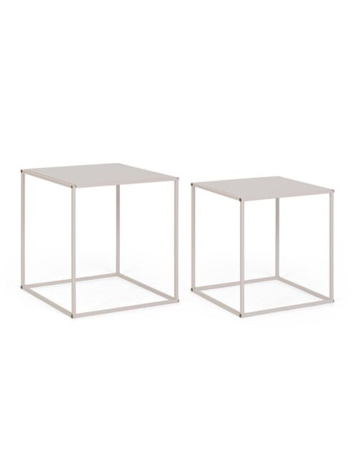 BIZZOTTO Set 2 tavolini ALRIK quadrati beige