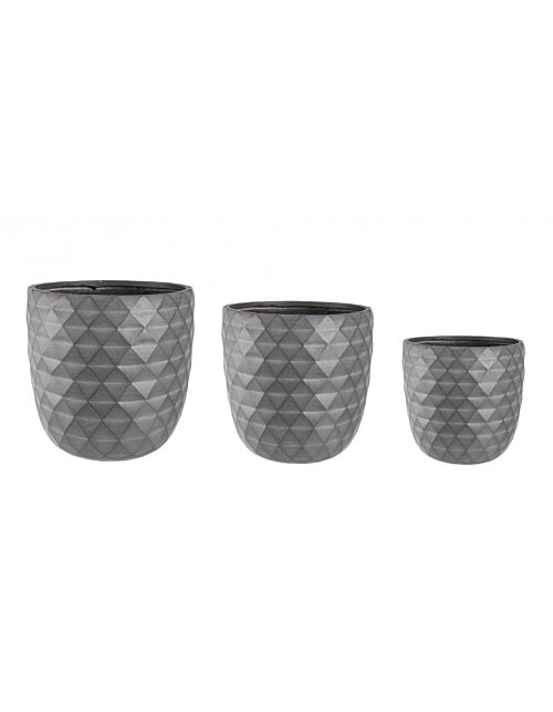BIZZOTTO SET3 P.VASO PYRAMID BOMB ANTRACITE