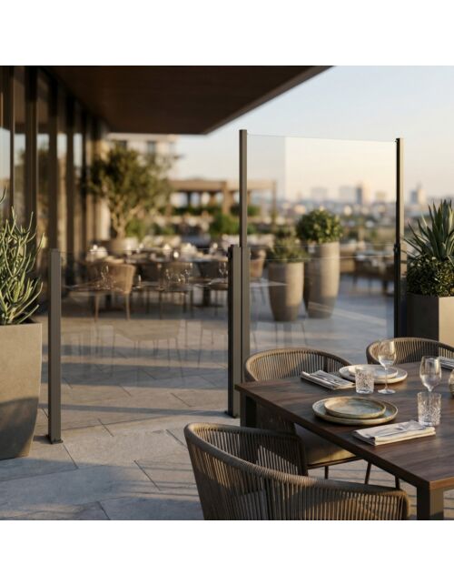 Frangivento in vetro per pergola bioclimatica – regolabile