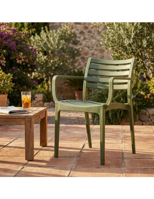 Sedia da giardino EVELINE verde scuro – HF807214-VRDS