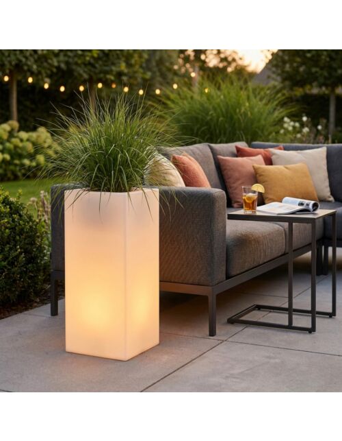 VASO LUMINOSO OCTANS 80 h CON LED MULTICOLOR E BATTERIA SOLARE