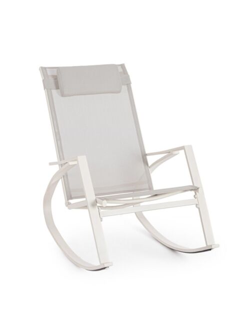 BIZZOTTO poltrona dondolo ERCOLANO bianco-grigio