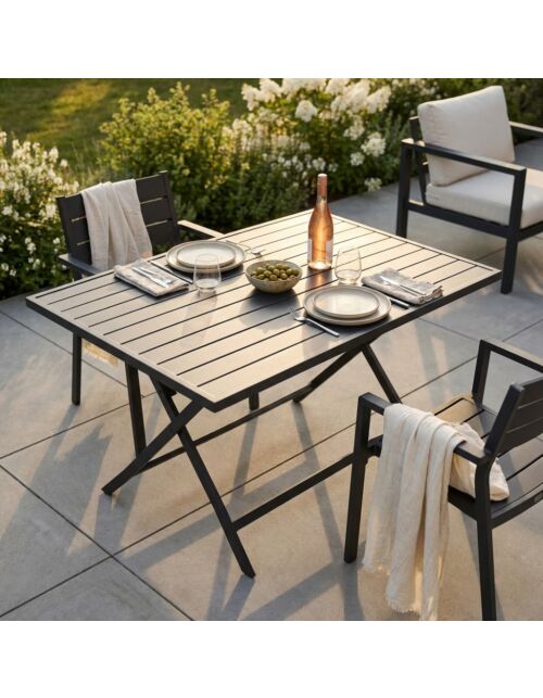 Tavolo da giardino pieghevole ALABAMA 70 × 130 antracite