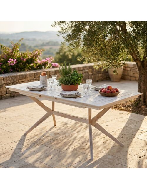 TAVOLO BALI 180/240 X 90 BIANCO