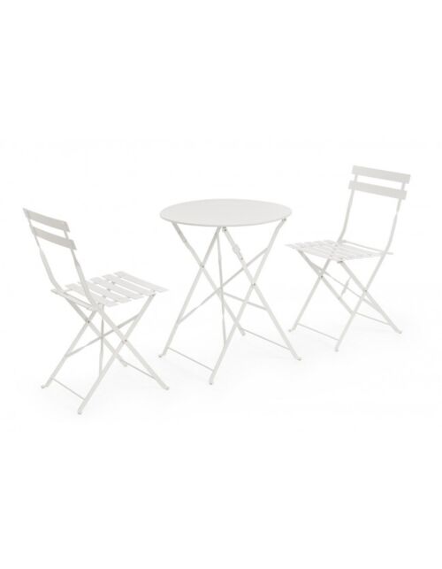 BIZZOTTO Set da giardino 3 pezzi BISTROT AUSTIN – bianco