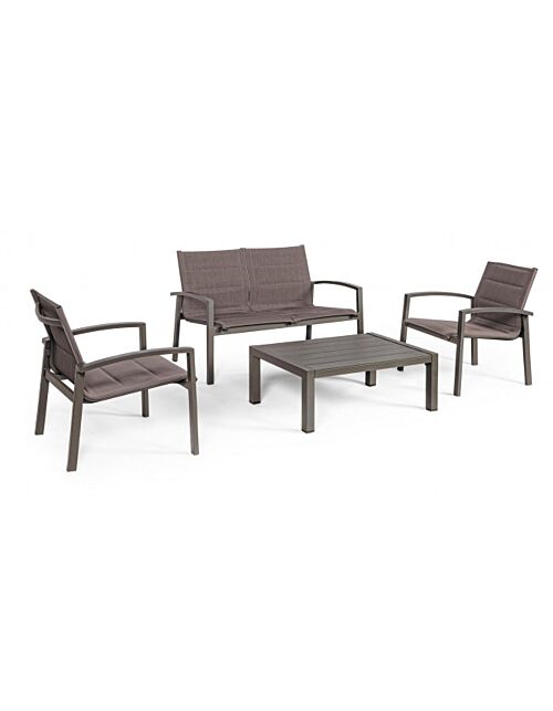 BIZZOTTO Salotto da giardino SET4 LAIKEN coffè YK14 - impilabile