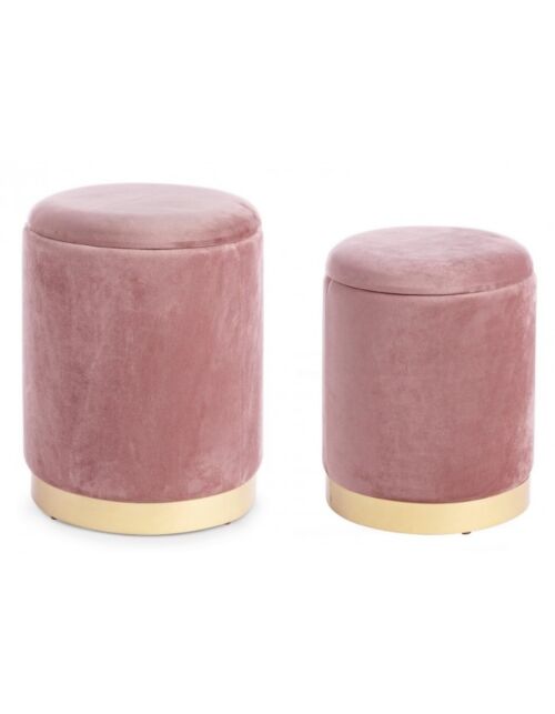 BIZZOTTO SET2 POUF CONTENITORE POLINA ROSA ANTICO