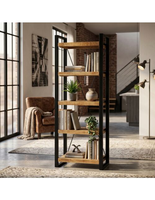 Libreria ALBERIC con ripiani in legno