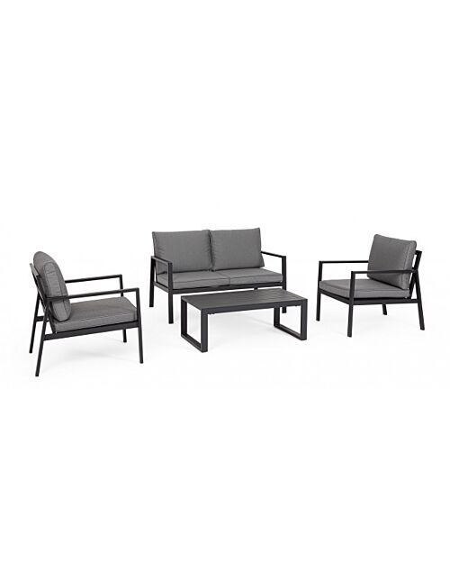 BIZZOTTO Set salotto da giardino SET4 HILDE antracite LH32 con cuscini