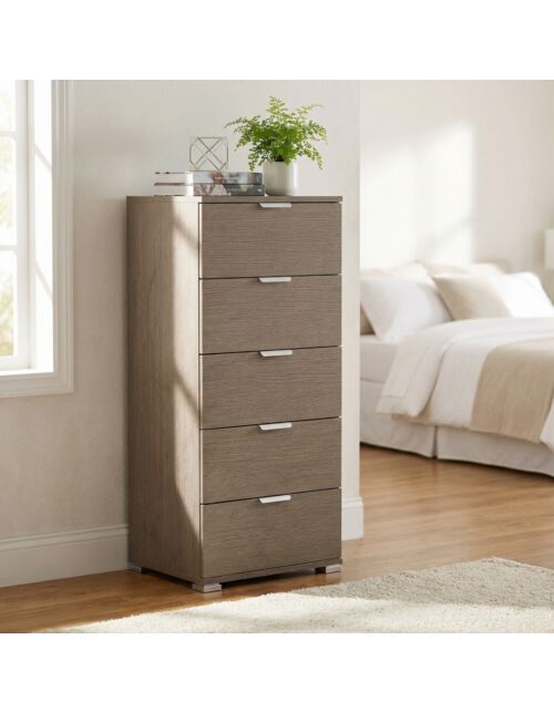 MOBILETTO 5 CASSETTI ROVERE GRIGIO