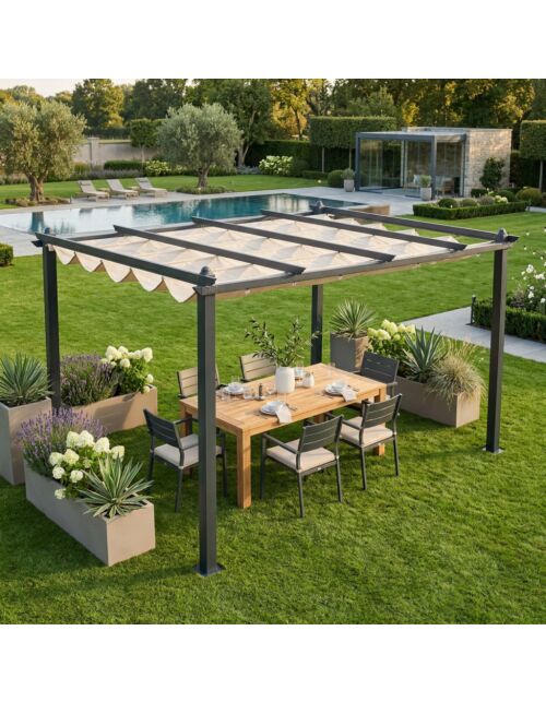 GAZEBO ASTORIA 3 X 4 ANTRACITE TELO BEIGE