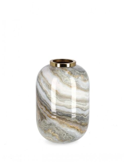 BIZZOTTO VASO MARSHA TO BIANCO GRIGIO ORO H25
