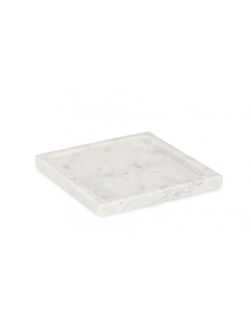 BIZZOTTO PIATTO DECORATIVO KANDY MARMO BIAN 20x20