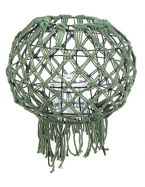 BIZZOTTO LANTERNA MACRAME VERDE H38