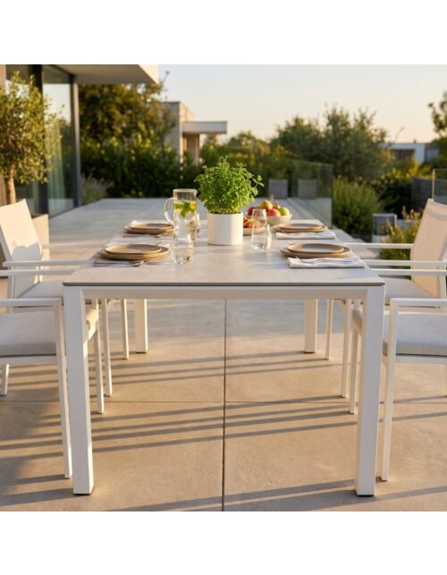 Tavolo da giardino allungabile FREEPORT 180/240 x 90 bianco