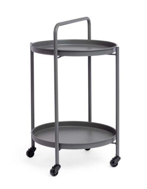 BIZZOTTO Carrello da servizio con vassoio AUSTIN TWIN – antracite D44,5 H70