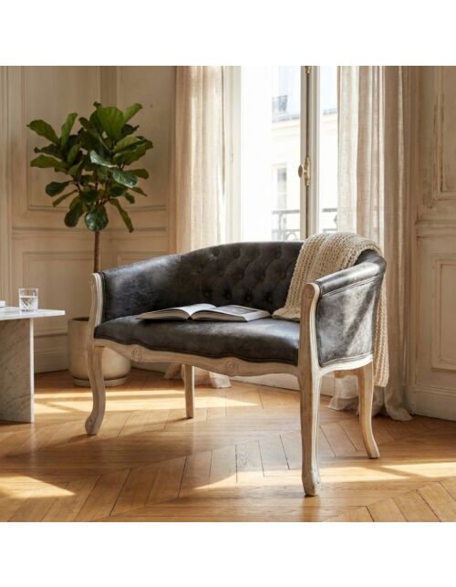 DIVANO COLEMAN IN ECOPELLE VINTAGE GRIGIO