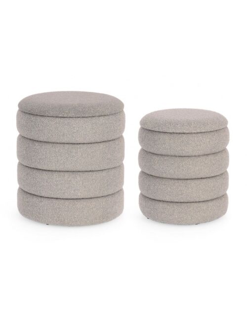 BIZZOTTO SET2 POUF CONT.KATERINA GR CH BOUCLE'