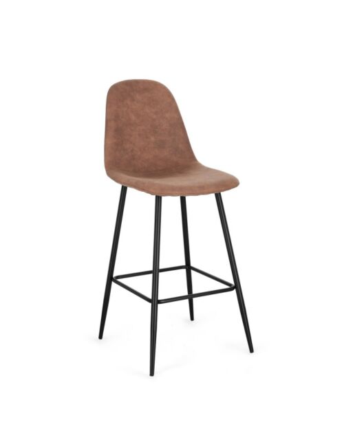 BIZZOTTO sgabello bar NEW IRELIA nero – microfibra cognac