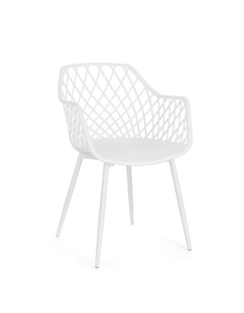 BIZZOTTO sedia da giardino con braccioli OPTIK bianco totale