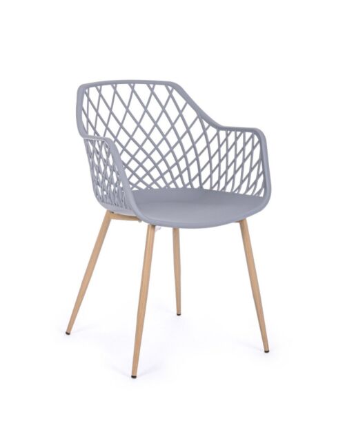 BIZZOTTO sedia da giardino con braccioli OPTIK grigia