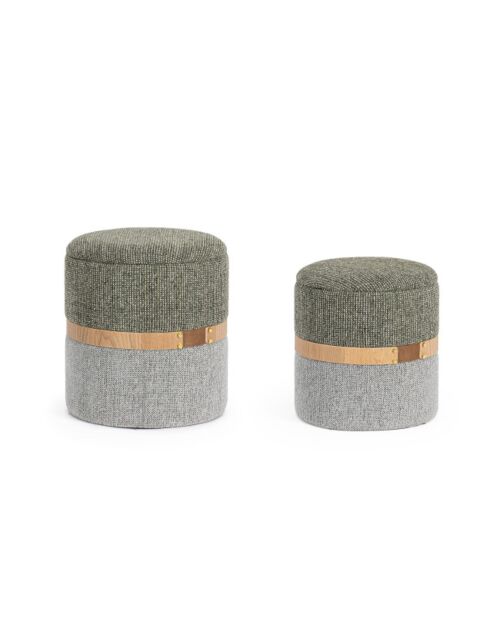 BIZZOTTO set 2 pouf contenitore TALYA fog