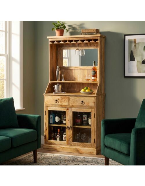 Mobile bar LINCOLN in legno di mango