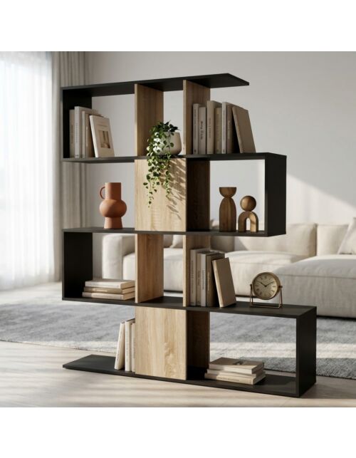 LIBRERIA ADRIANNE GRIGIA E NATURALE