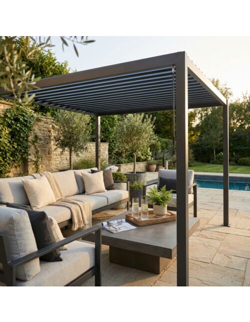 Pergola bioclimatica manuale 2 x 3 grigio scuro