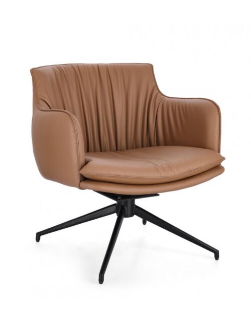 BIZZOTTO POLTRONA GIREVOLE VERMONT PU COGNAC