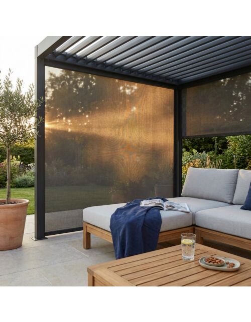 LATERALE PER LATO DA 3 M PERGOLA BIOCLIMATICA CON DOPPIA LAMELLA