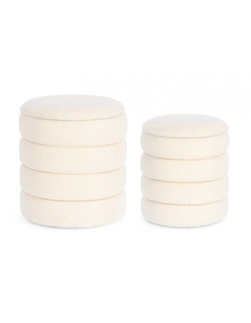 BIZZOTTO SET2 POUF CONT.KATERINA BIANCO BOUCLE'